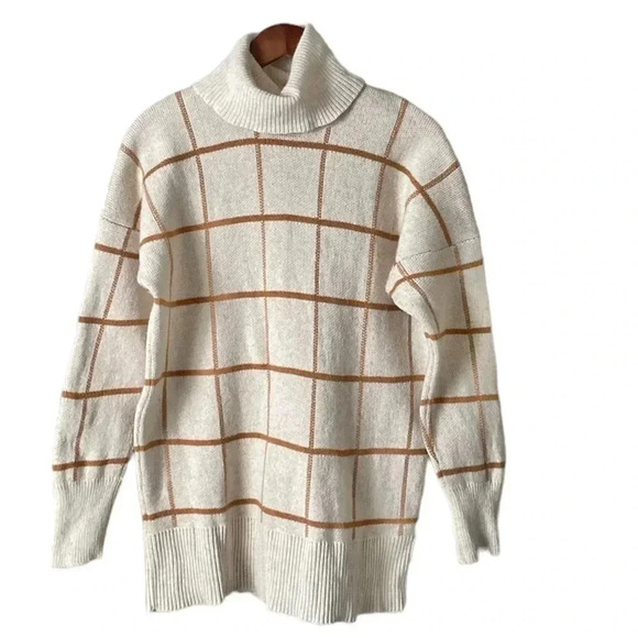 MADEWELL | Cotton&Merino Blend Pearldale Turtleneck Sweater in Windowpane Size S - Picture 6 of 9
